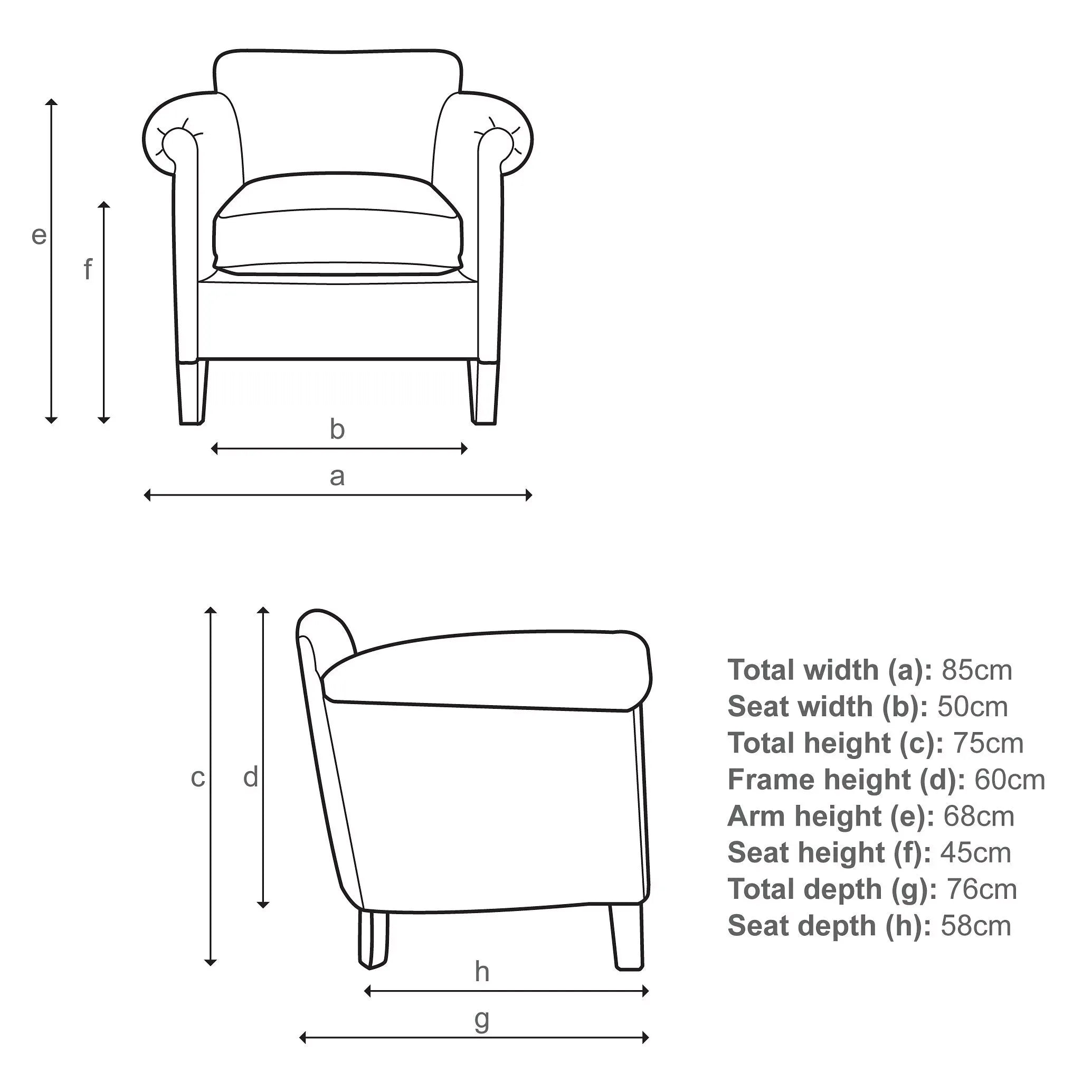 Ellis Rolled Arm Chair