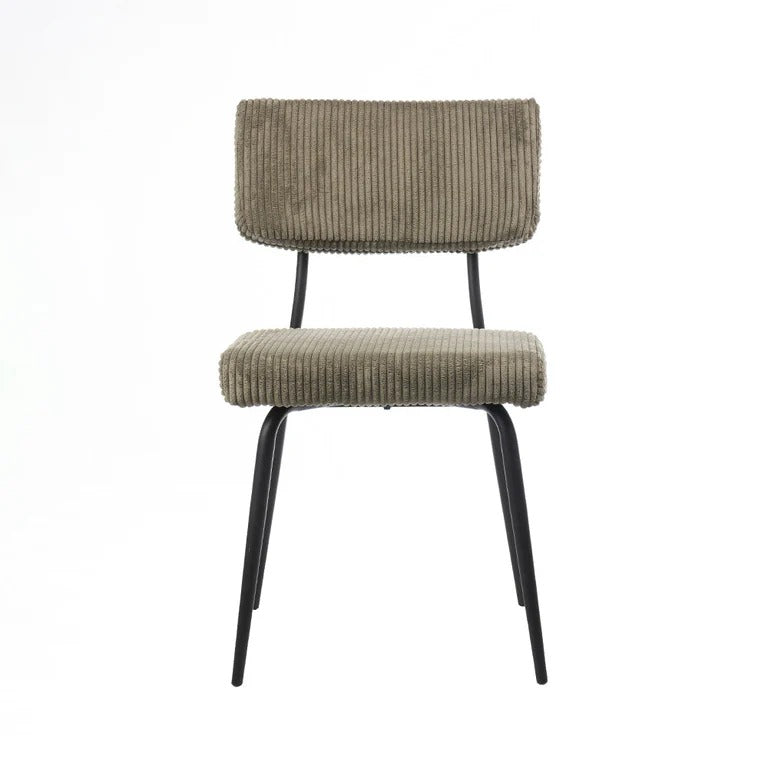 Taupe Corduroy Industrial Side Chair