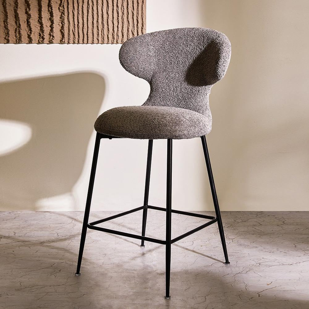 Modern Sculpted-Back Counter Stool