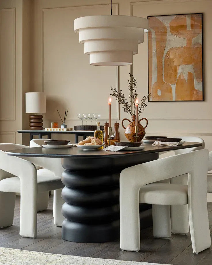 Tisbury Black Pedestal Dining Table