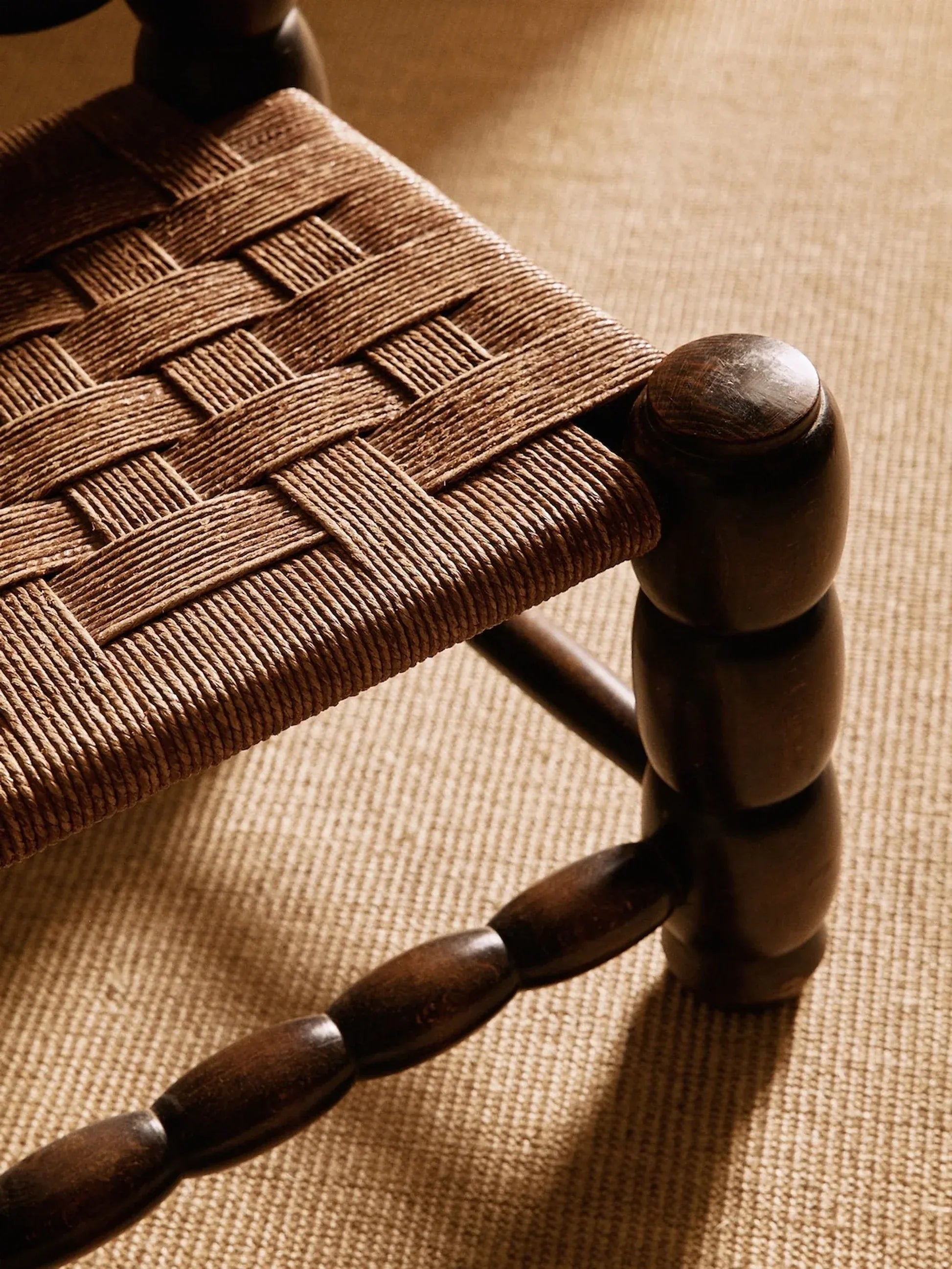 Sculpted chocolate-brown accent chair