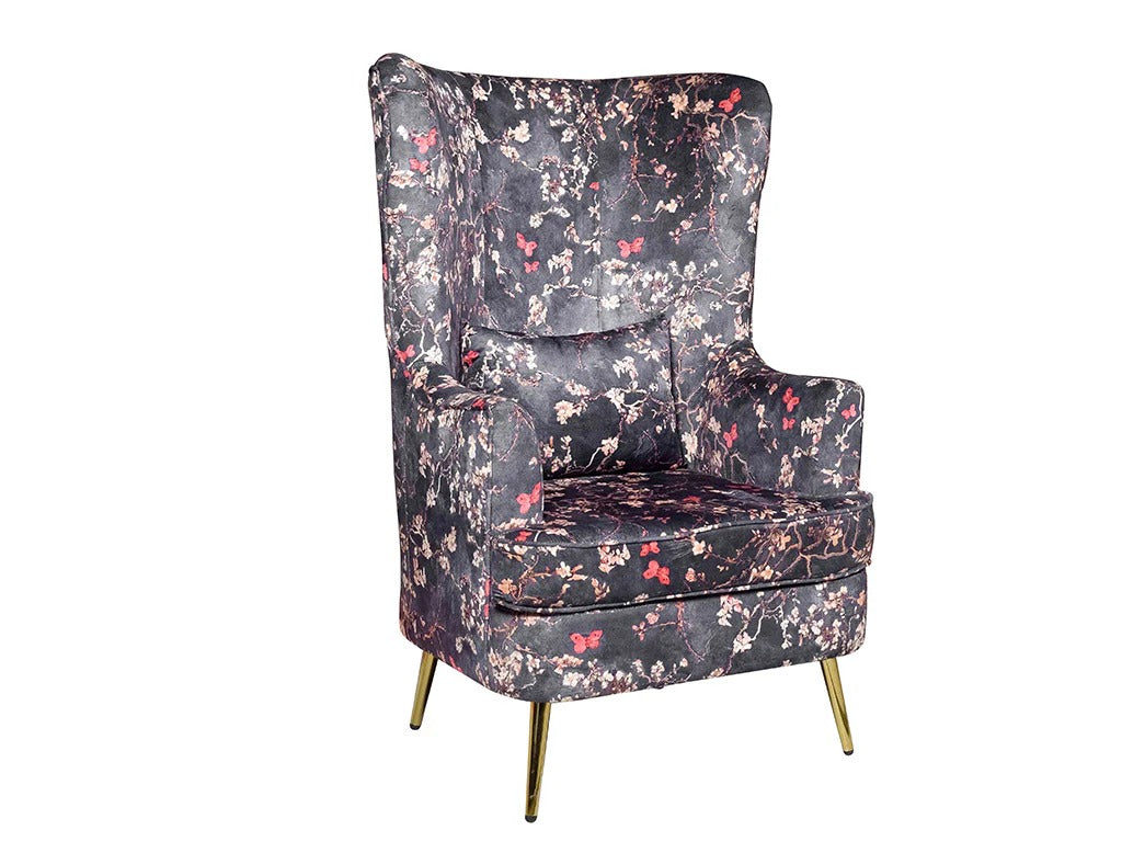 Noir Petal Wing back Chair