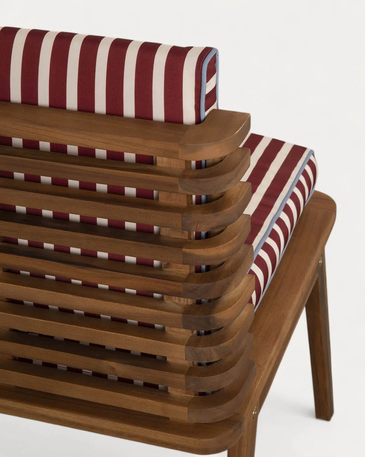 RetroStripe Wooden Lounge Chair