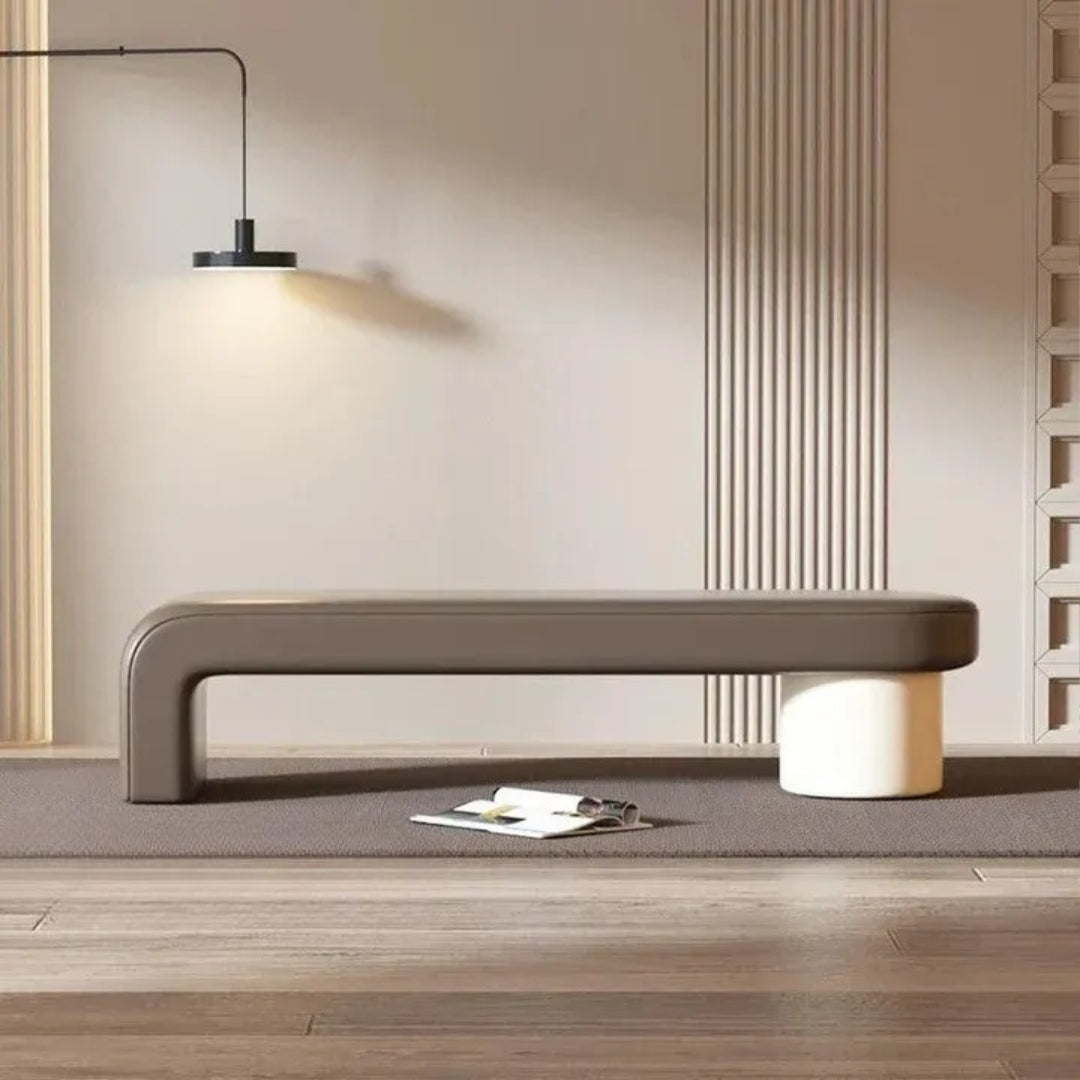 Sculptural Modern Upholstered Bench
