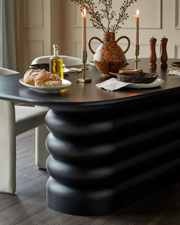 Tisbury Black Pedestal Dining Table