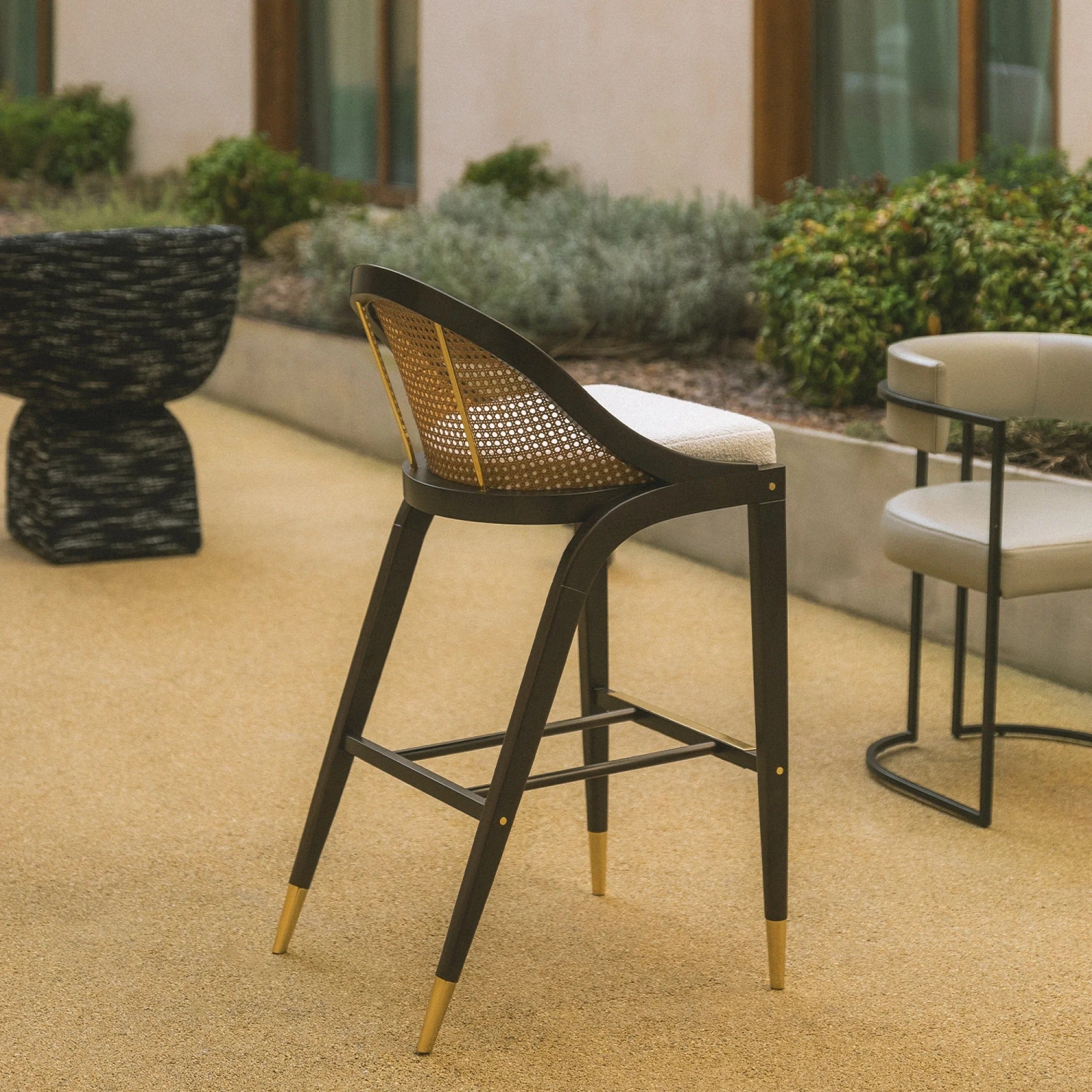 Luxe Cane Curve Bar Chair