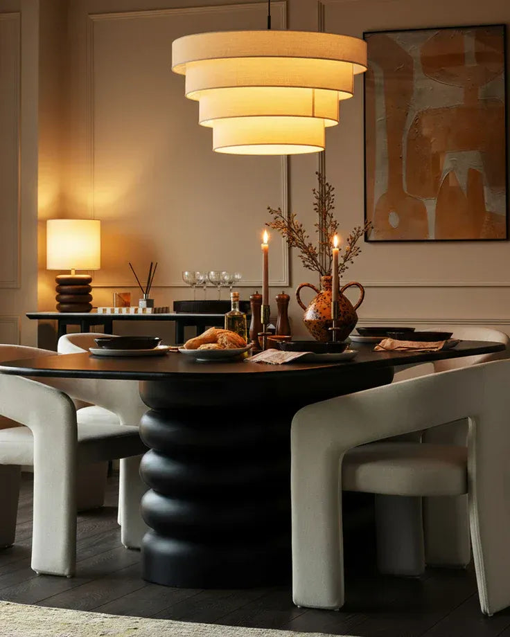 Tisbury Black Pedestal Dining Table