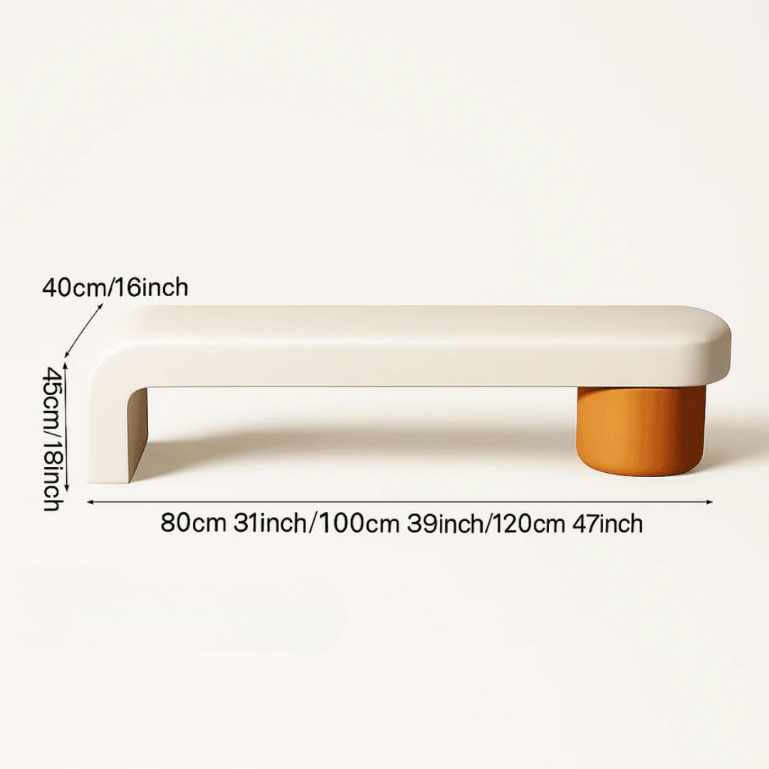 Sculptural Modern Upholstered Bench