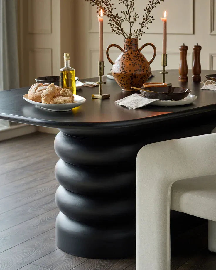 Tisbury Black Pedestal Dining Table