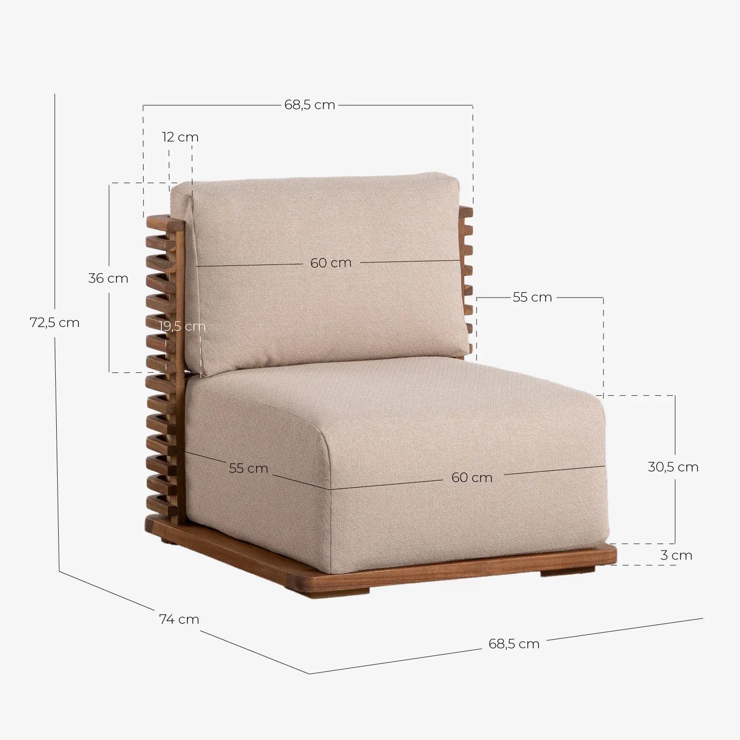Mystic Slatted Lounge Chair – Plush Simplicity
