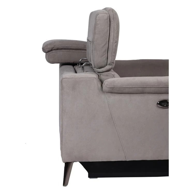 Soft Grey Fabric Recliner 2 Seater