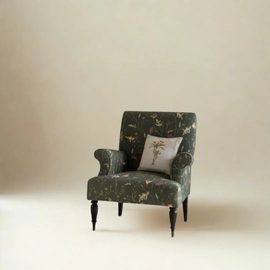 Forest Bloom Vintage wing chair