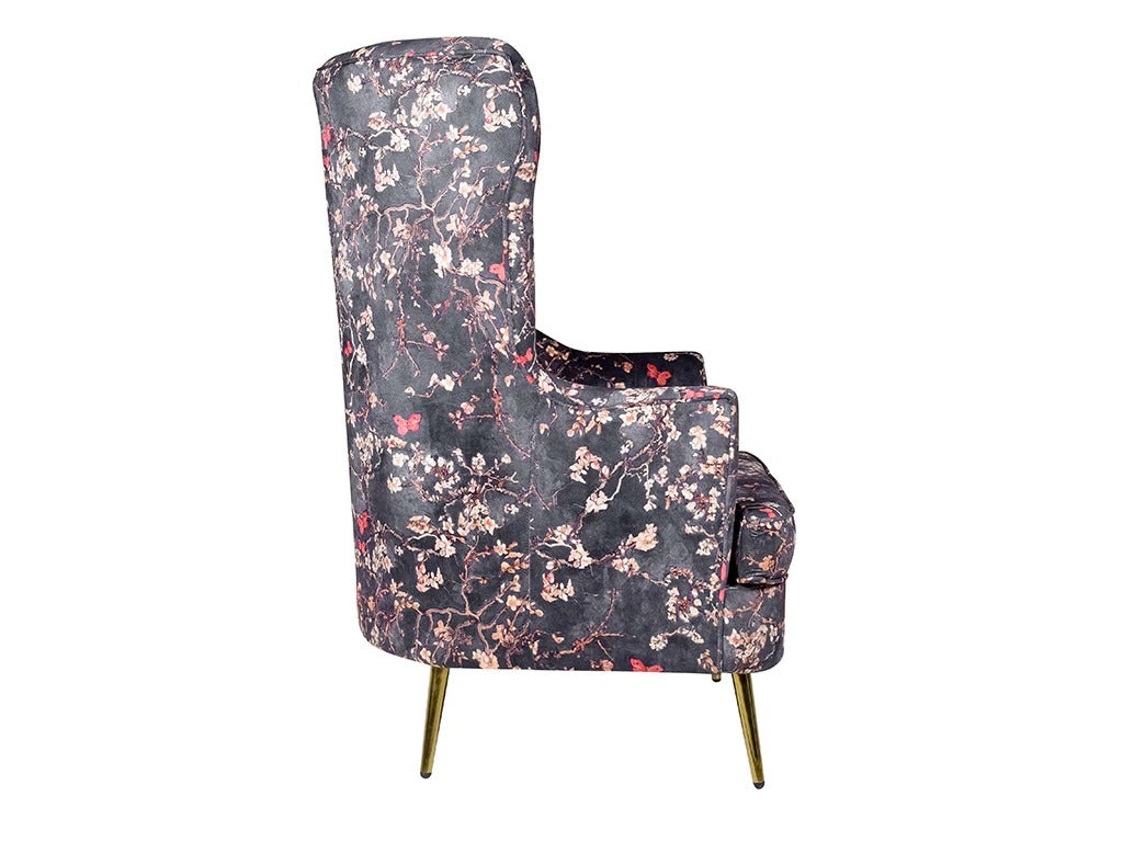 Noir Petal Wing back Chair